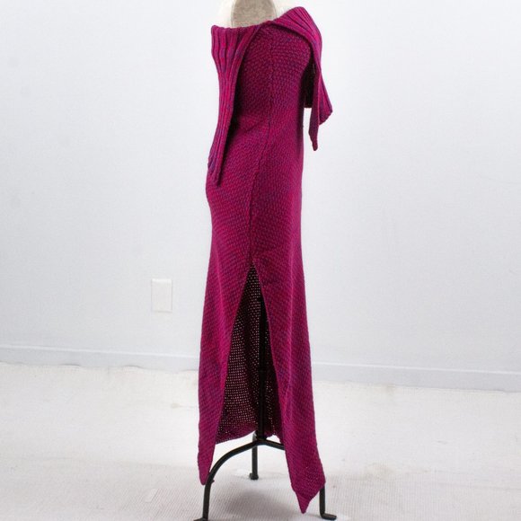 Vintage S Handknit Strapless Sweater Dress Pink - Picture 2 of 9